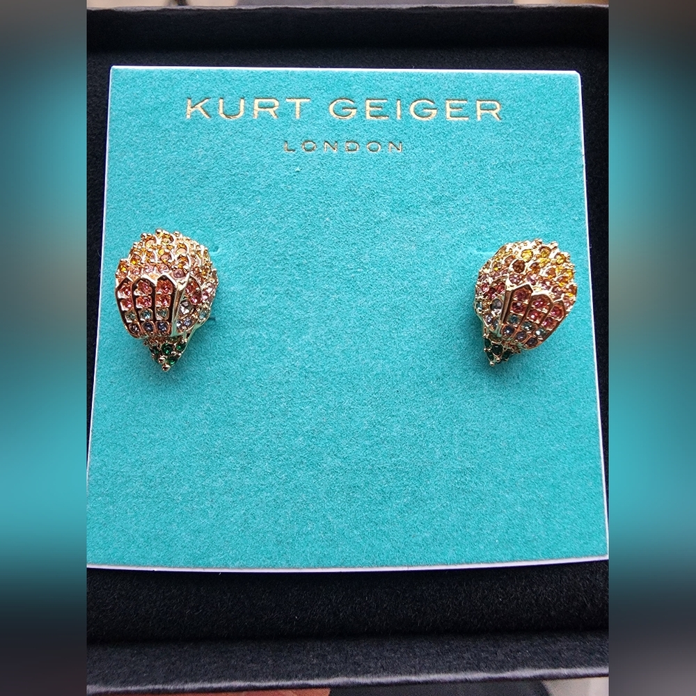 NWT Kurt Geiger Multicolor Gold Toned ✨Crystal Pierced Earrings